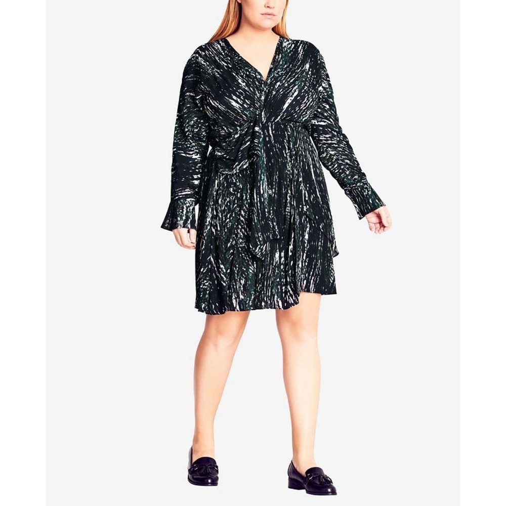 City Chic Plus Size Twist Tracks Dress Size S
